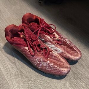 Under Armour Burgundy Football Cleats